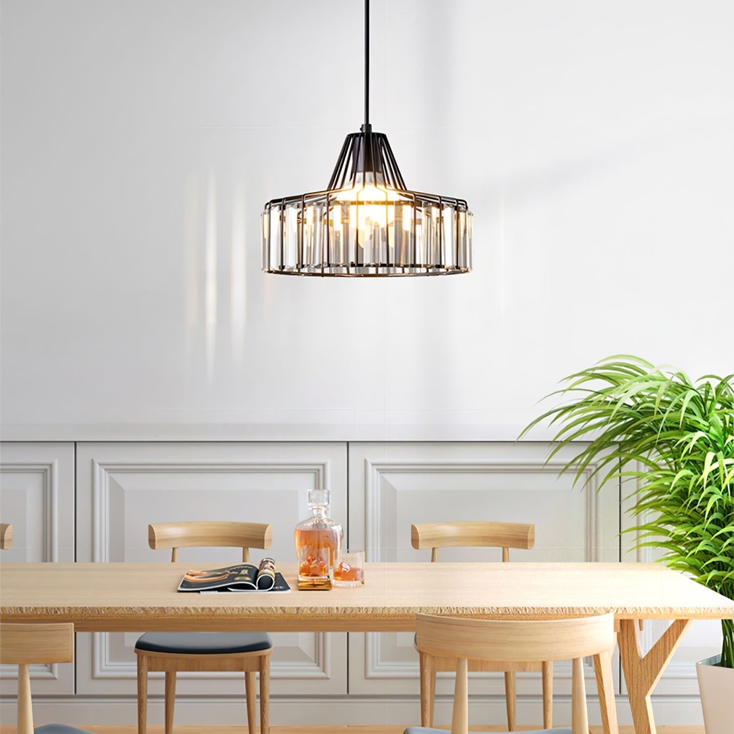 Black Crystal Pendant Light