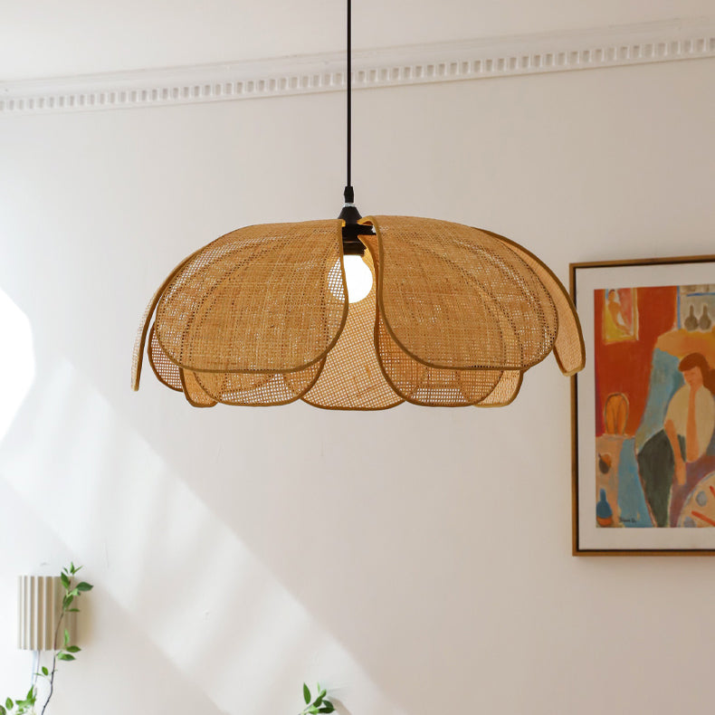 Petal Rattan Flower Pendant Light