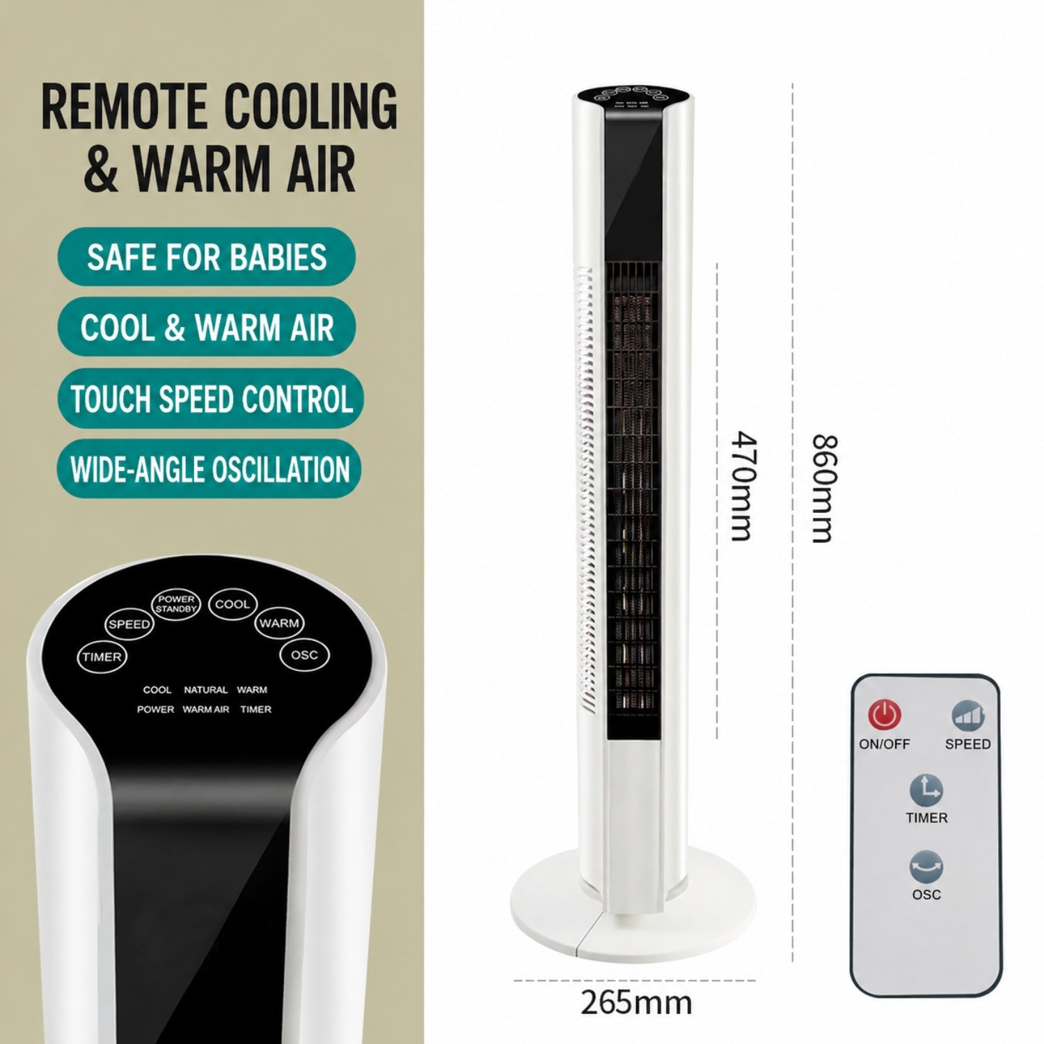 Covedenus Tower Fan