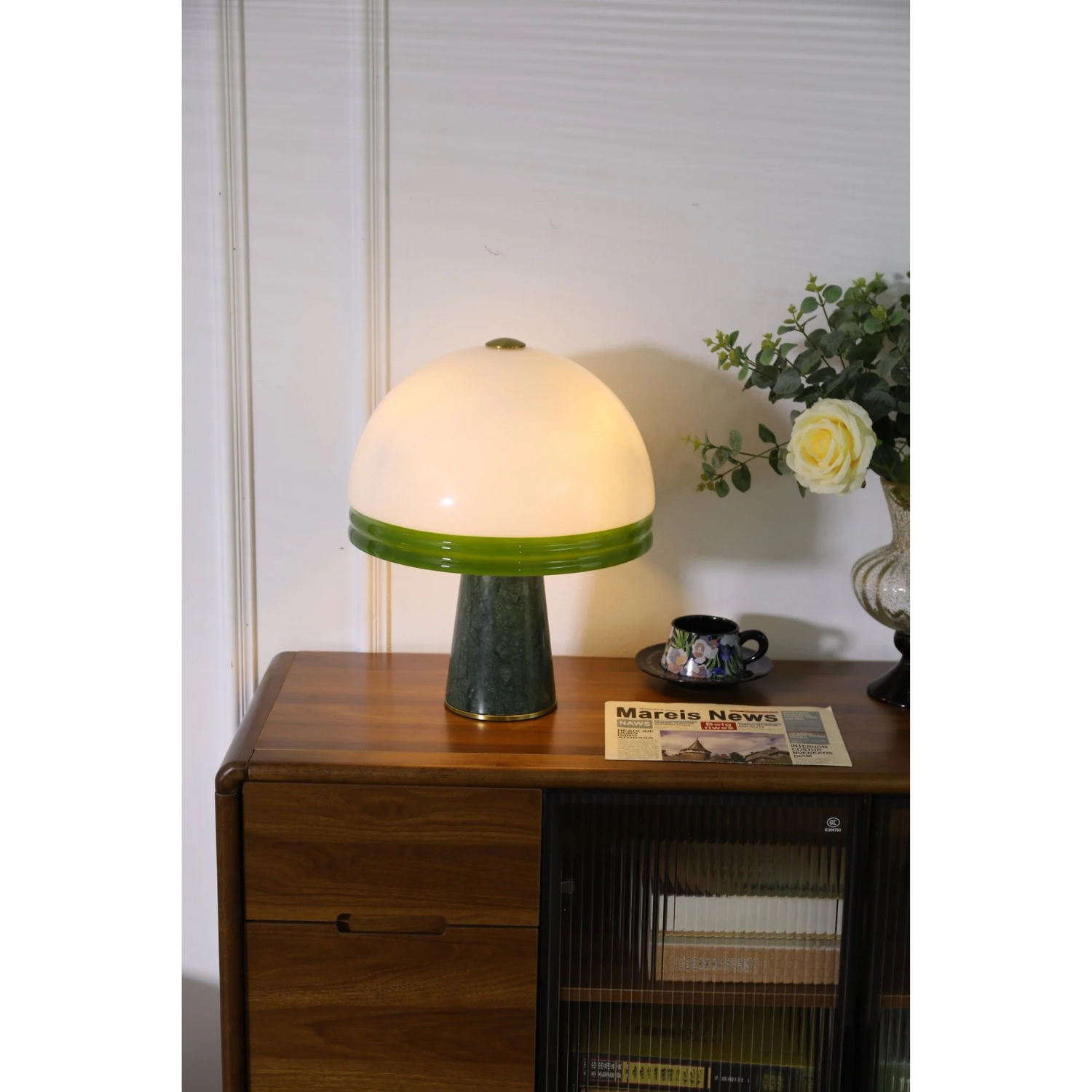 Velura Wide Marble Table Lamp