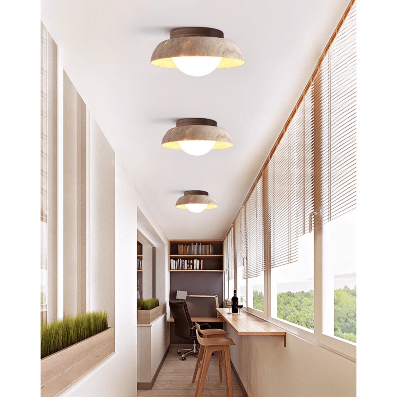 Calmesco Natural Stone Ceiling Light