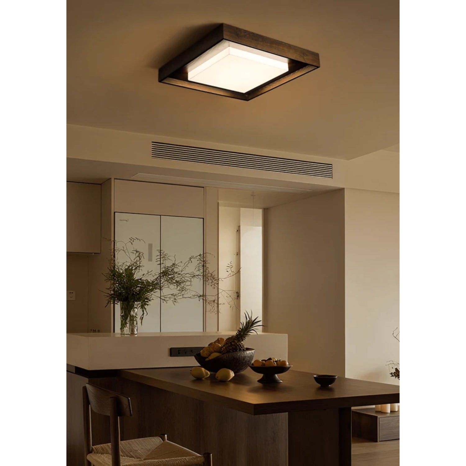 Konise Wood Frame Japandi Ceiling Light