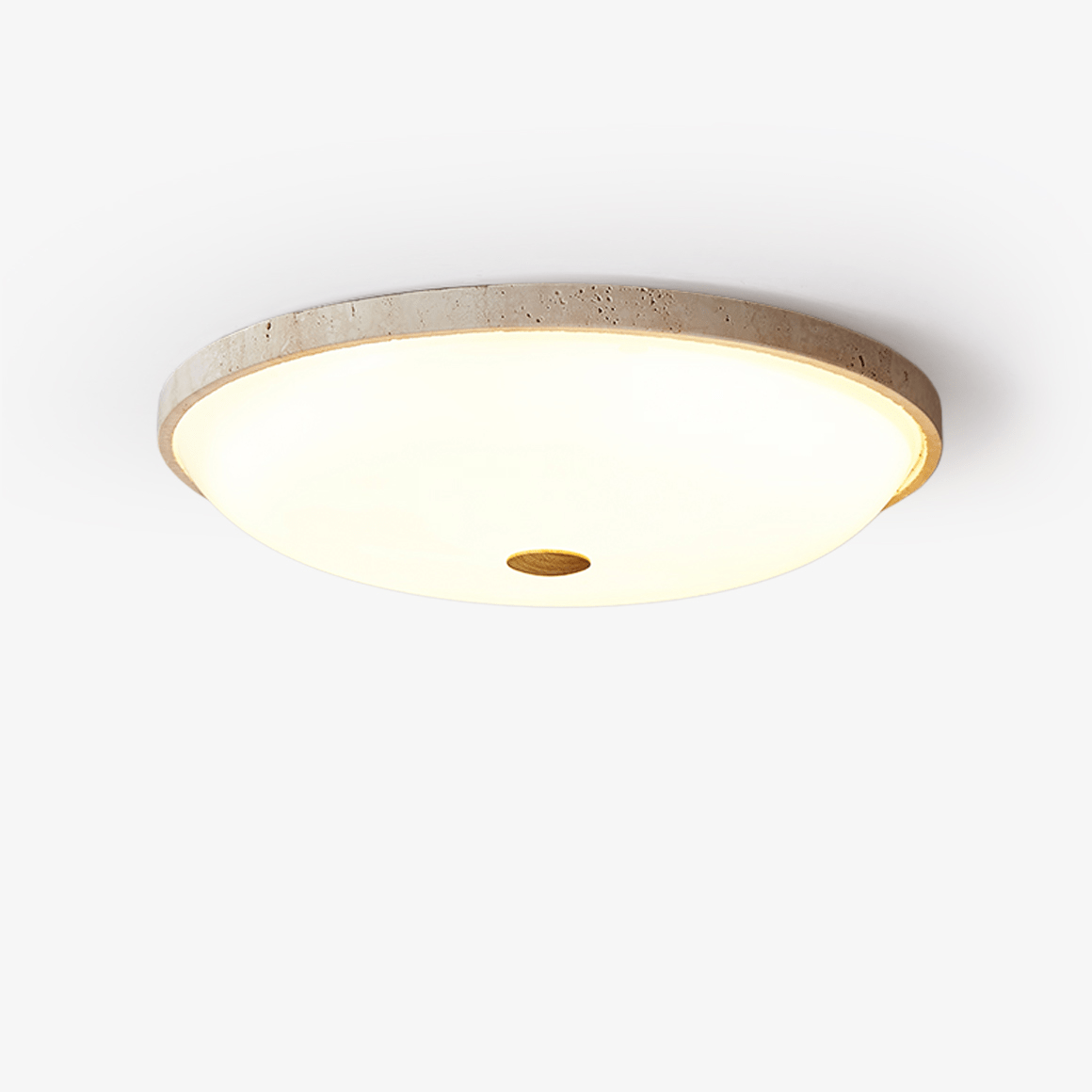 Zelmara Disc Travertine Ceiling Light