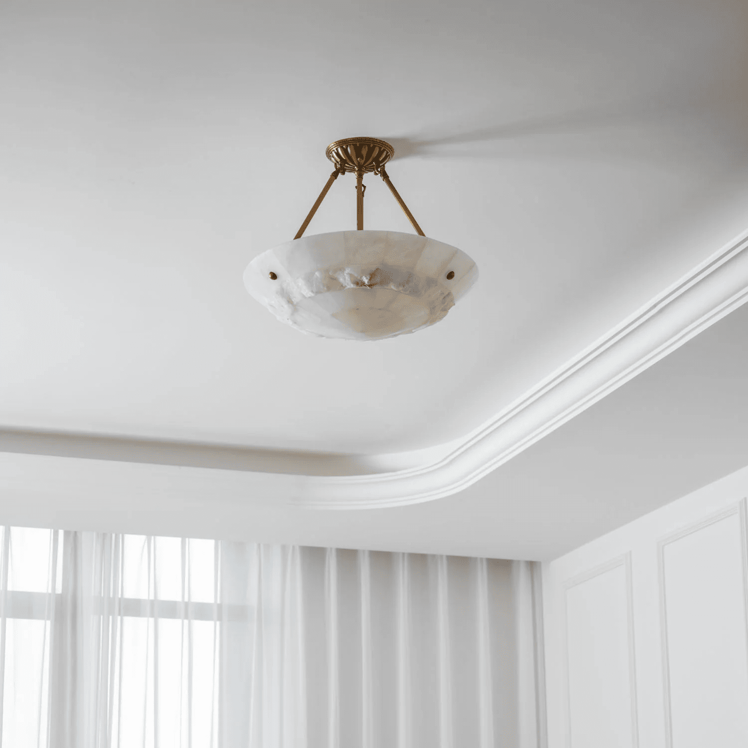 Lyrecos Sculptural Alabaster Ceiling Light