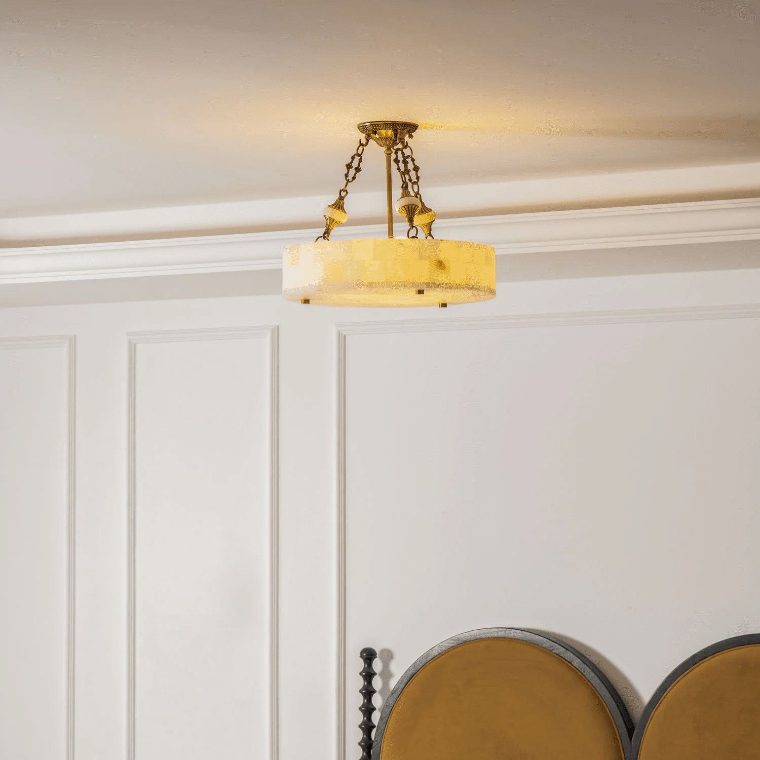 Torezy Flat Alabaster Ceiling Light