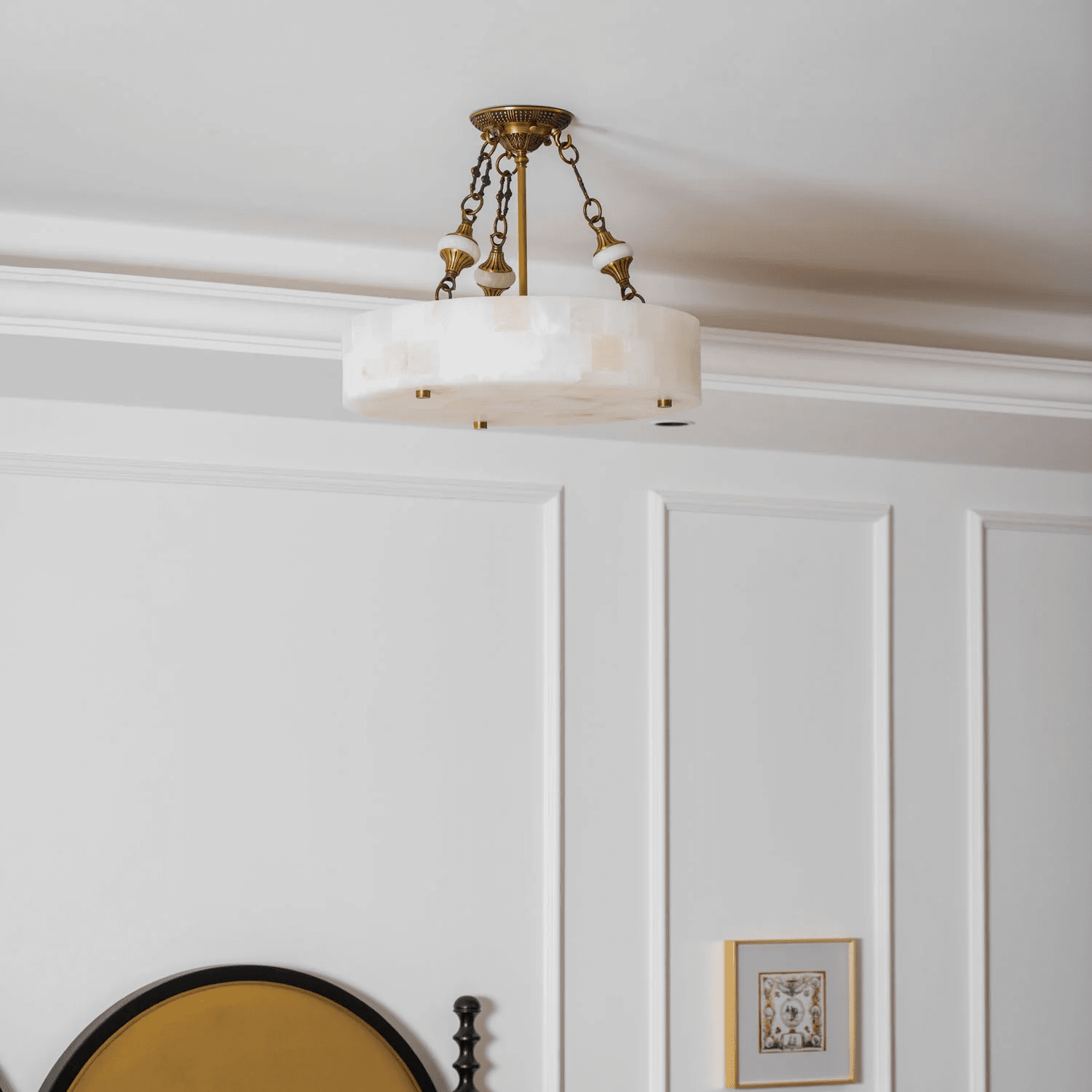 Torezy Flat Alabaster Ceiling Light