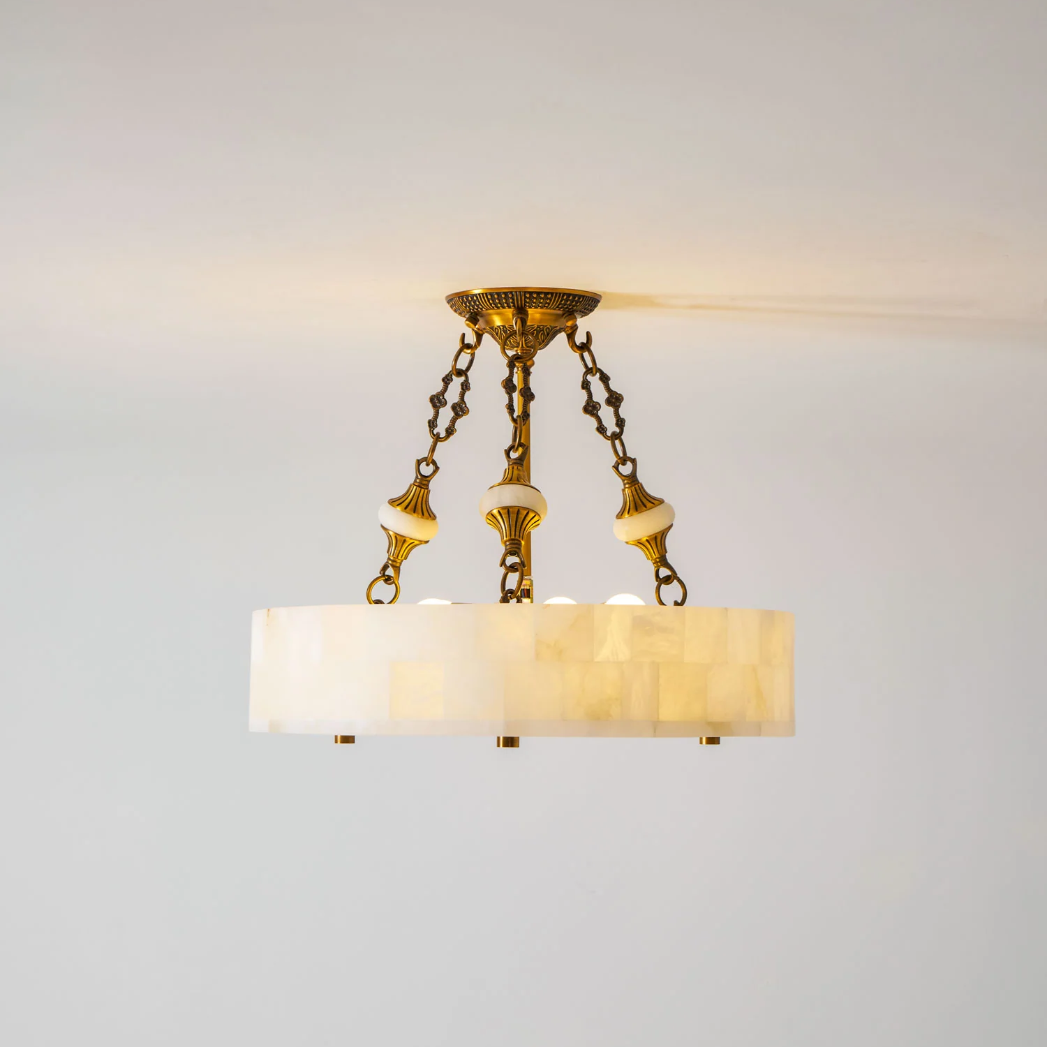 Torezy Flat Alabaster Ceiling Light