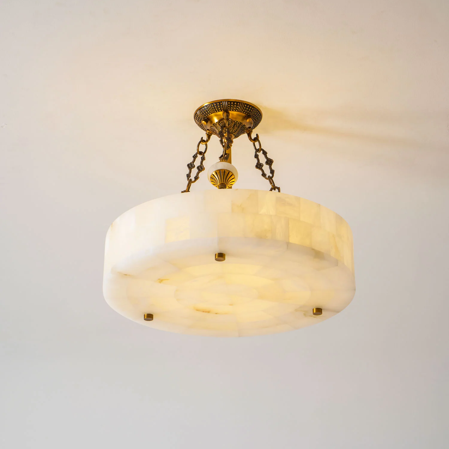 Torezy Flat Alabaster Ceiling Light