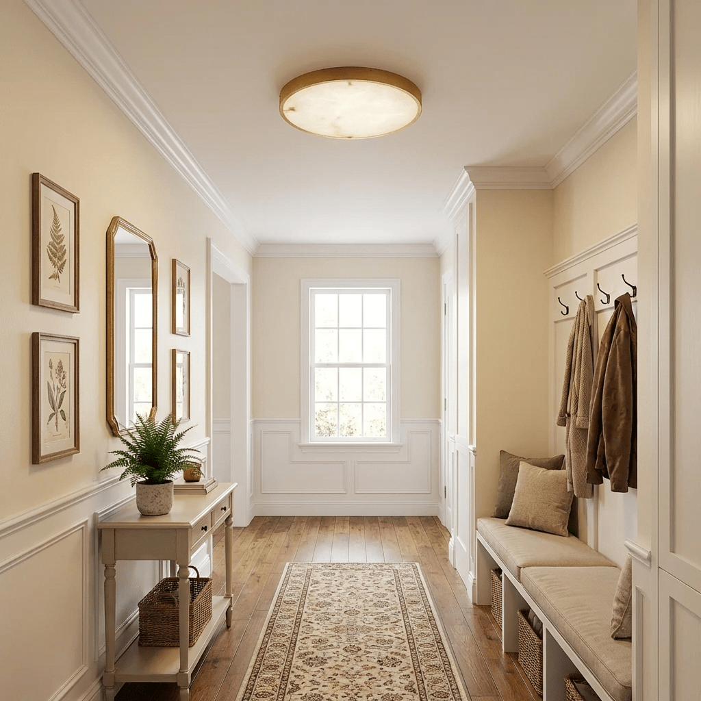 Hexano Alabaster Ceiling Light