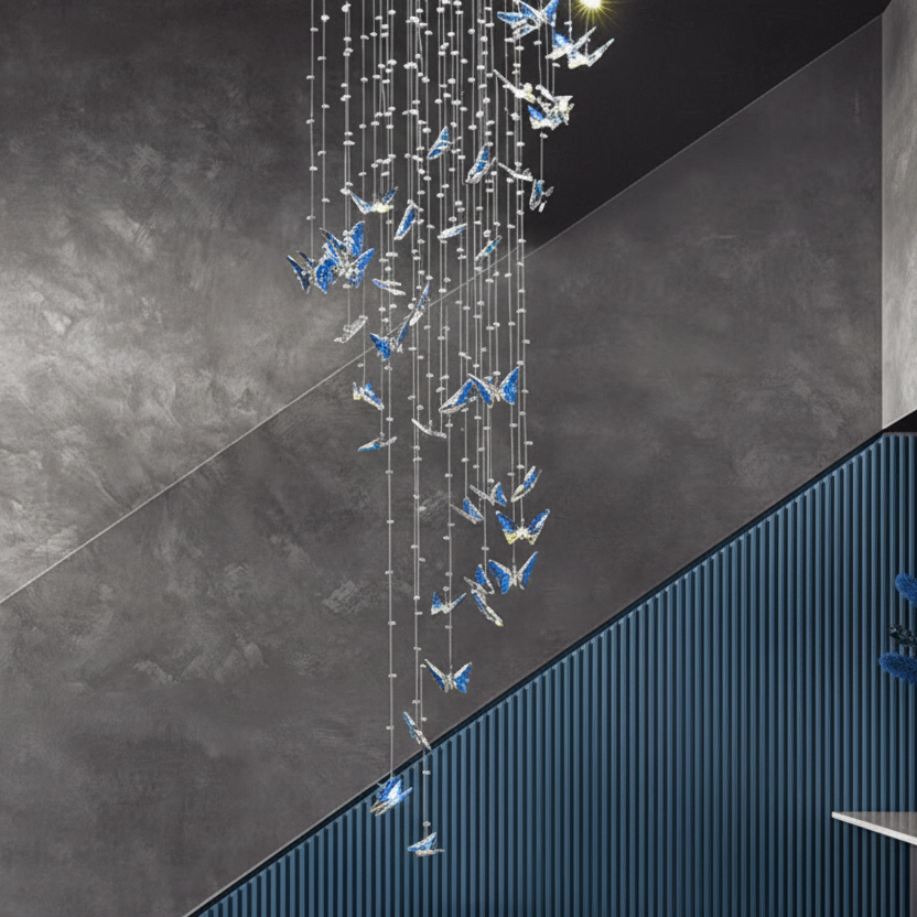 Crystal Butterflies Pendant Light