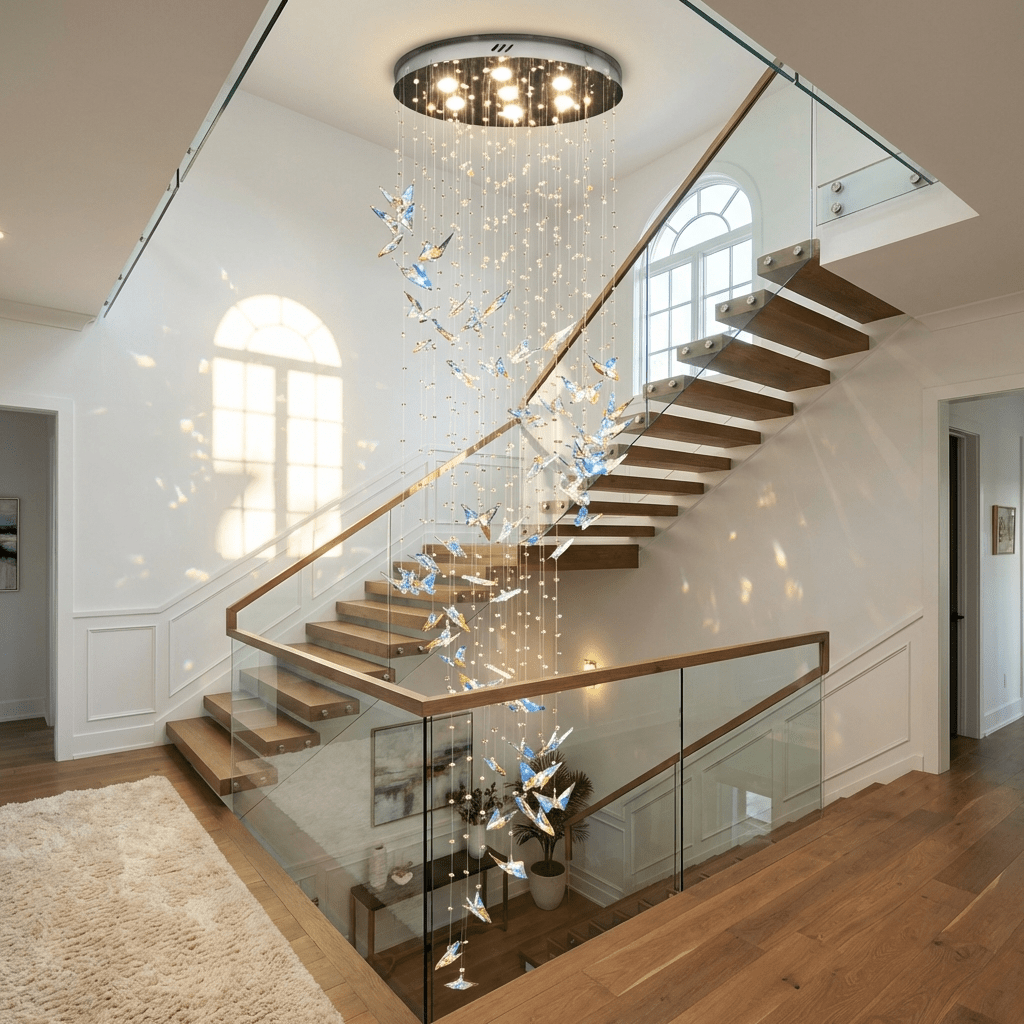 Crystal Butterflies Pendant Light