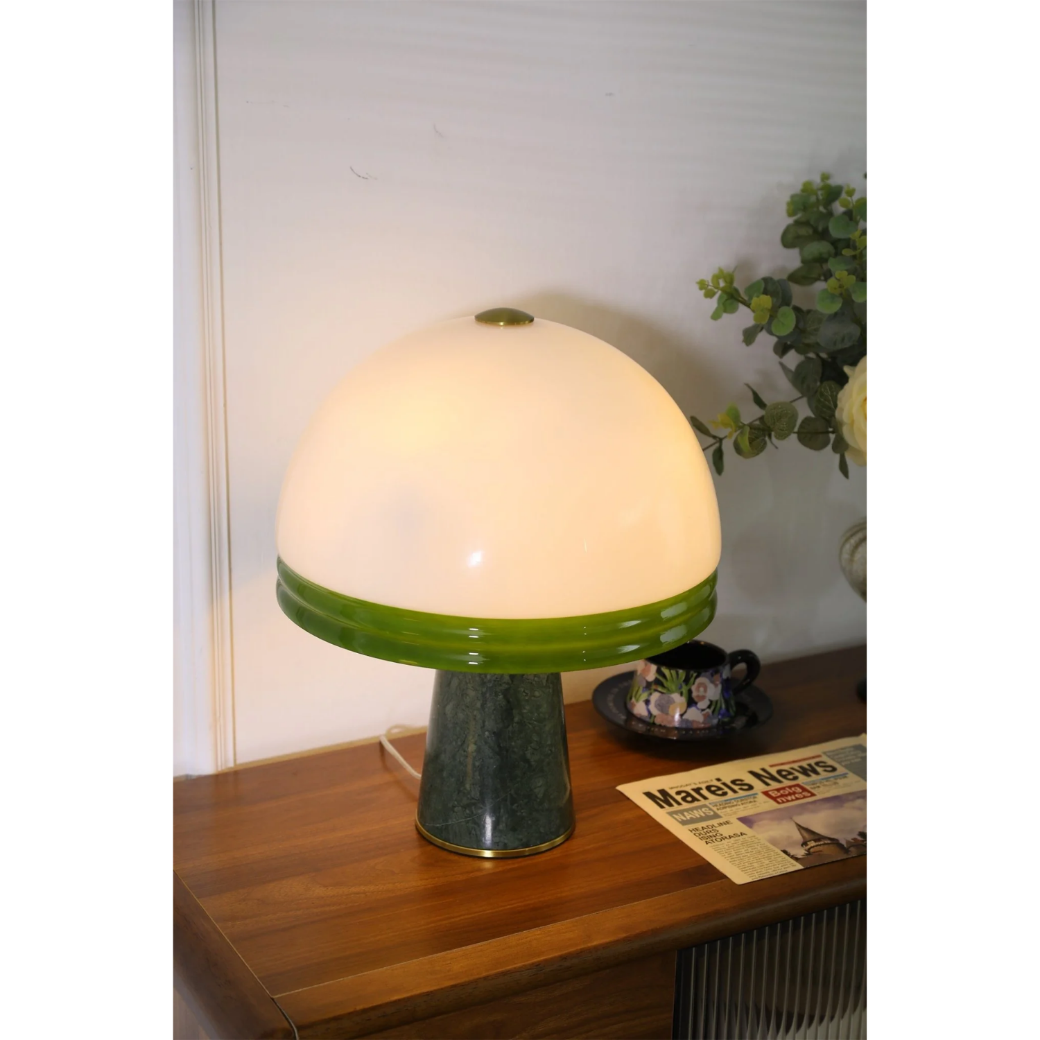 Velura Wide Marble Table Lamp