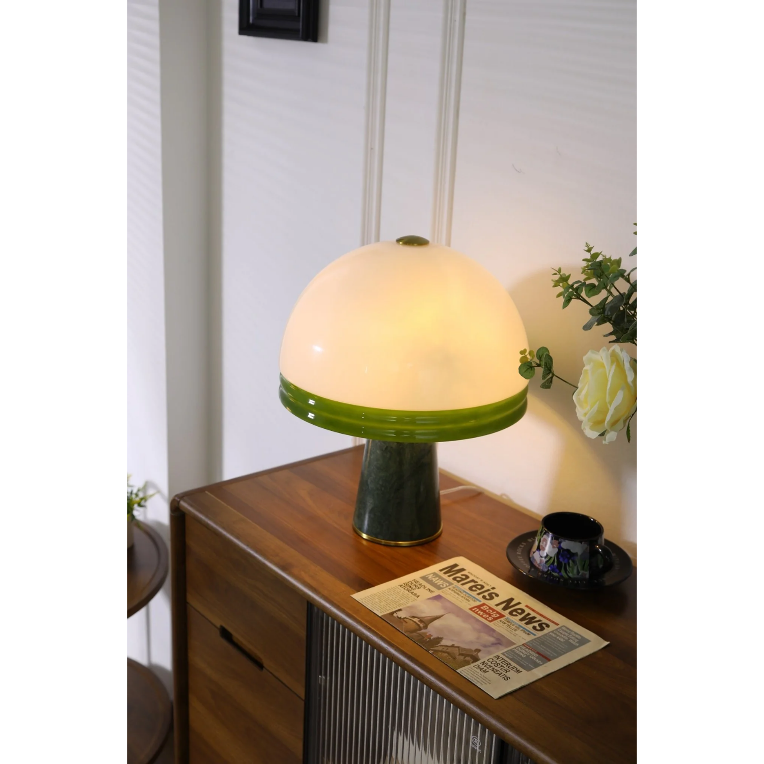 Velura Wide Marble Table Lamp