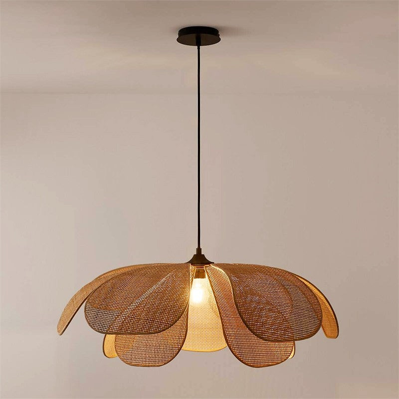 Petal Rattan Flower Pendant Light