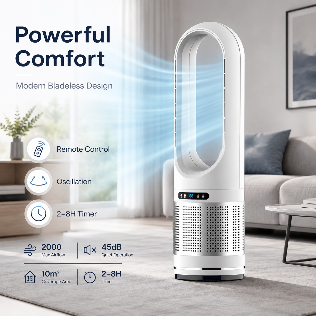 Verlio Bladeless Tower Fan