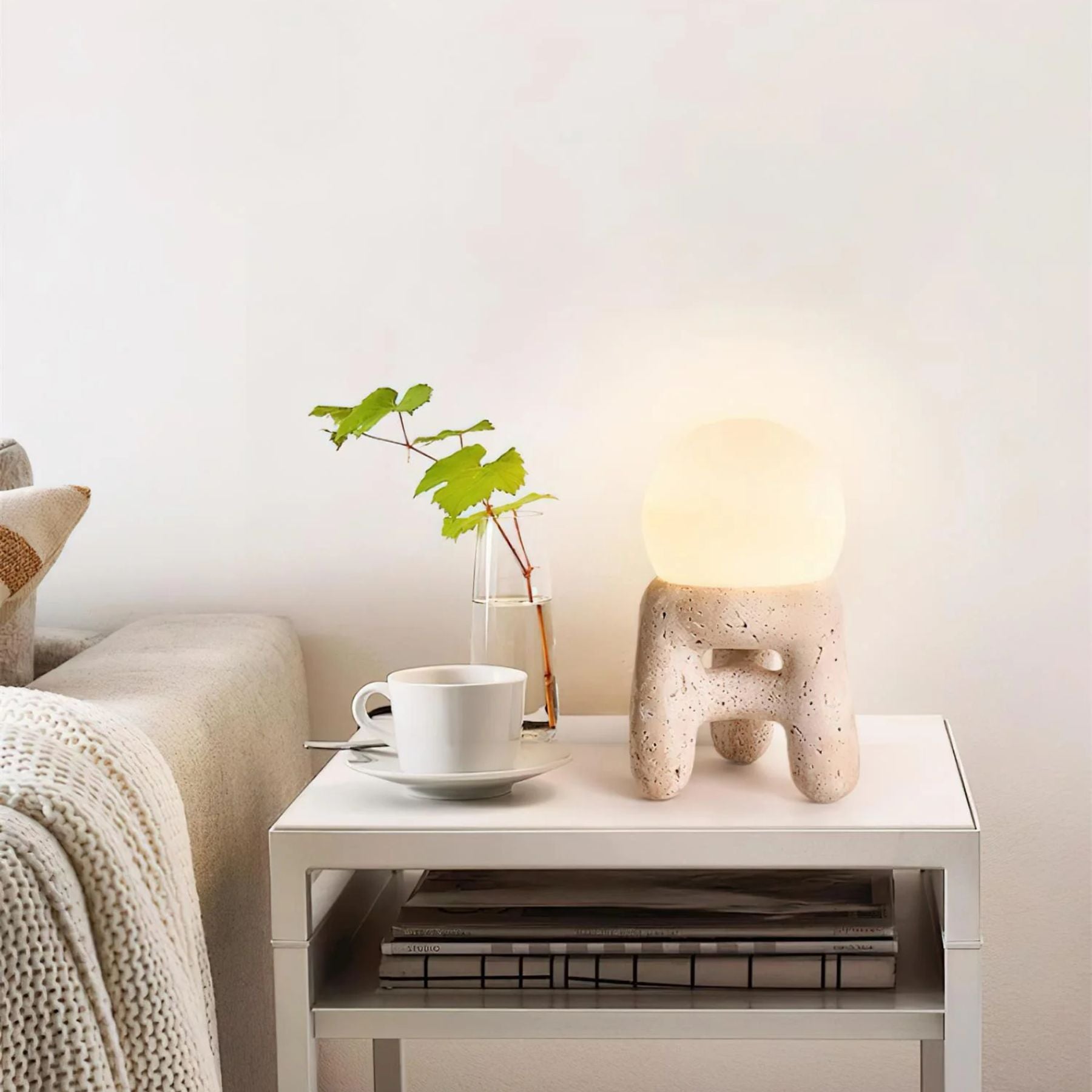 Jug-Shaped Natural Stone Table Lamp
