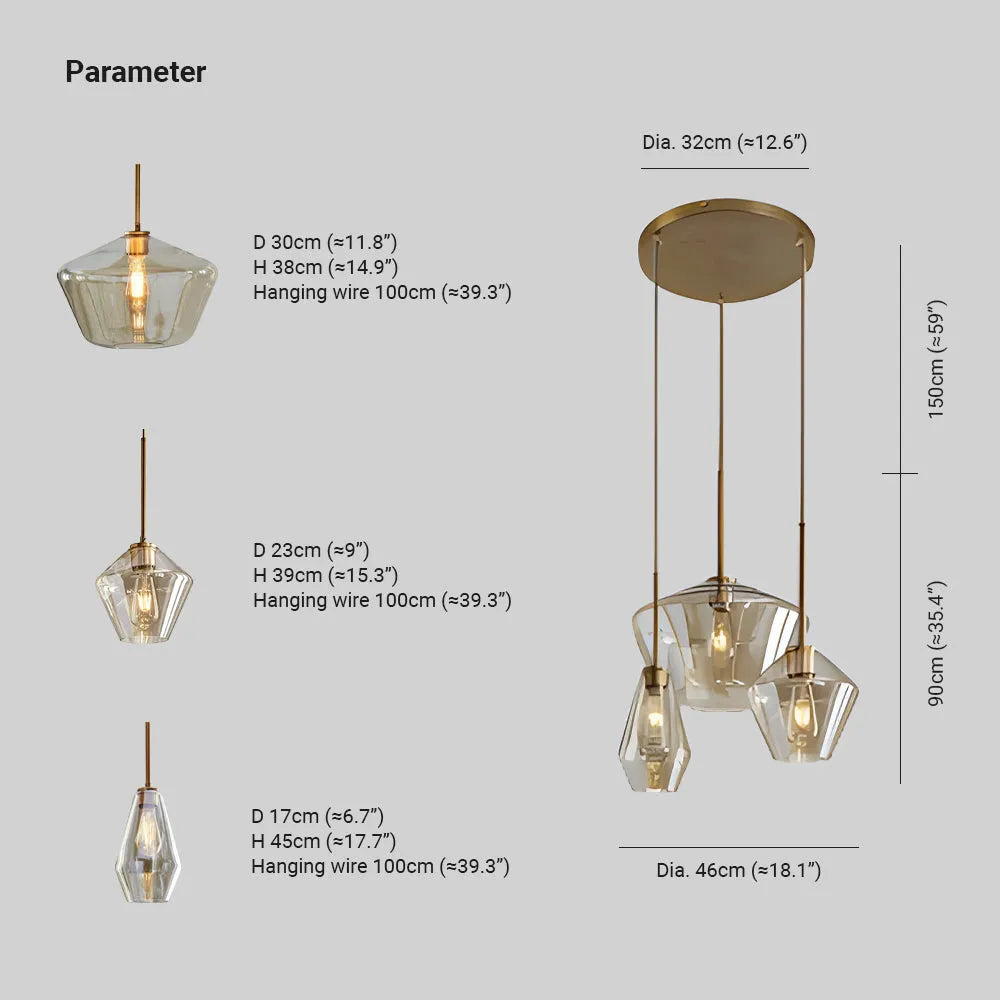 Avenno Diamond Shaped Pendant Light