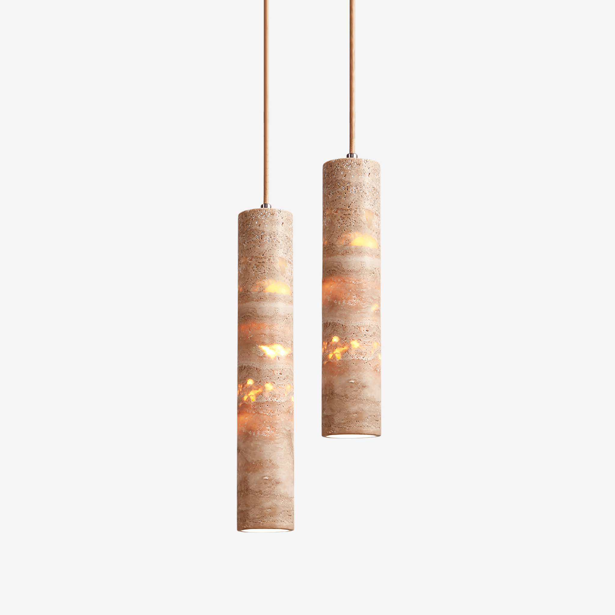 Cylinder Shape Natural Stone Pendant Light