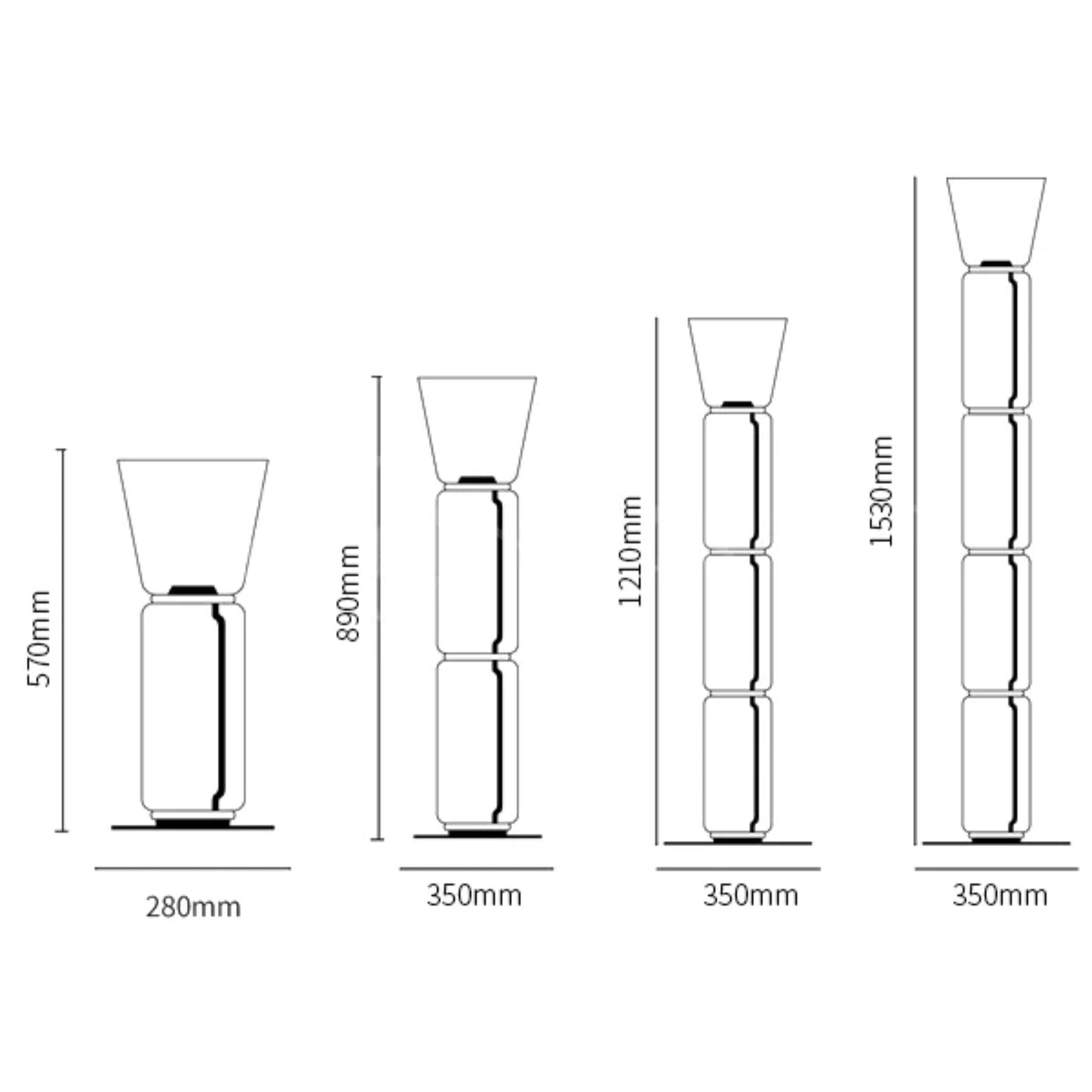 Teyylino Cylindrical Glass Floor Lamp