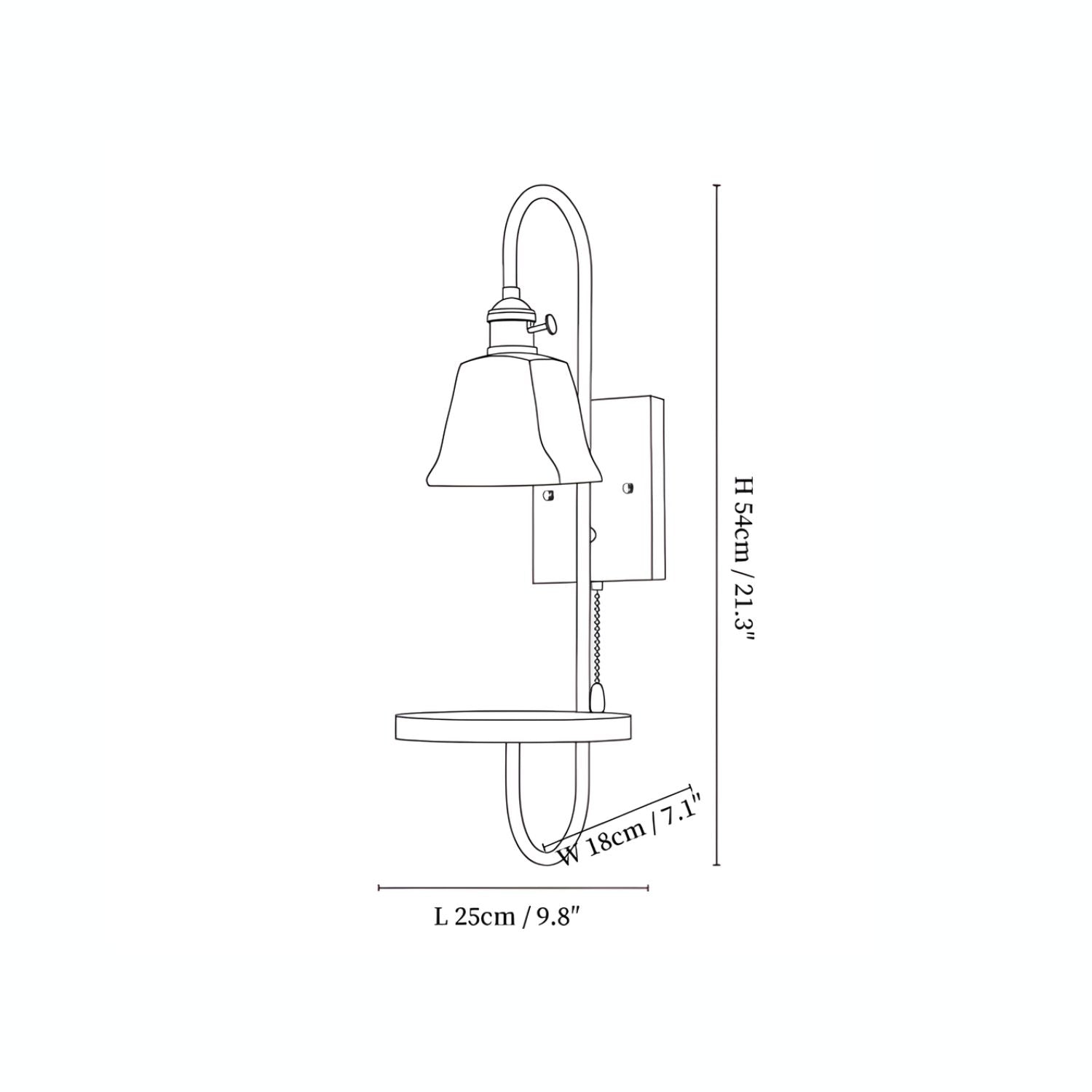 Vluro Wall Light With Shelf