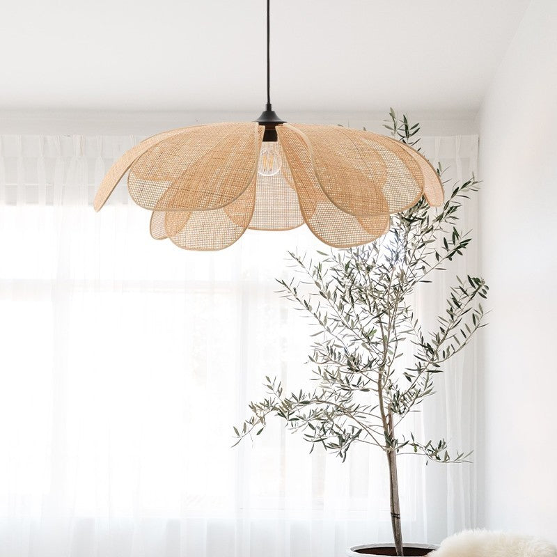 Petal Rattan Flower Pendant Light