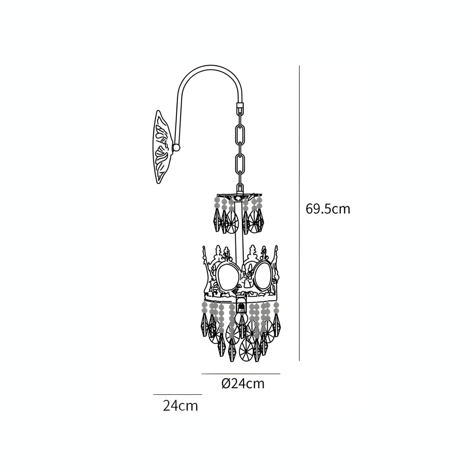 Qelin Crystal Crown Wall Light