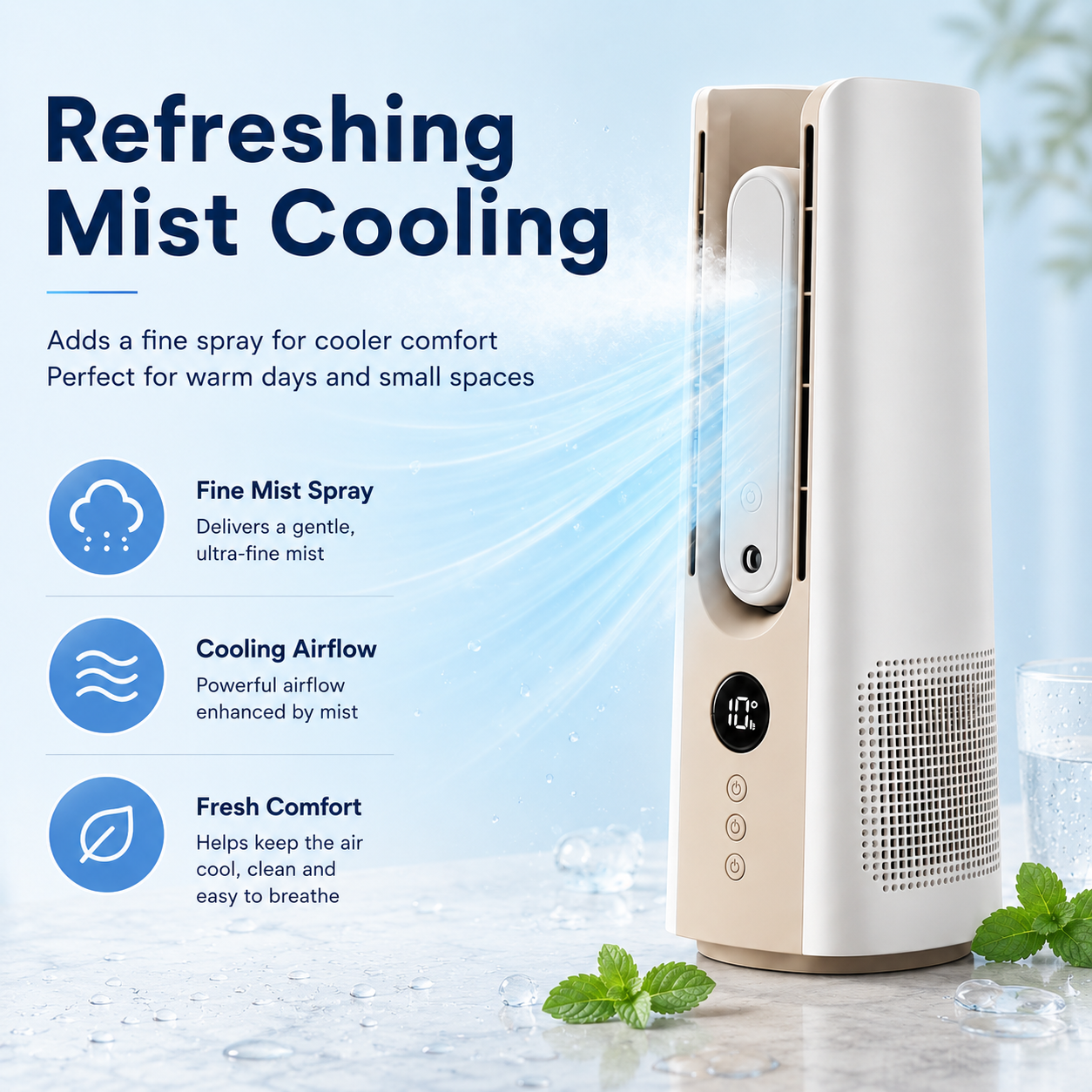 Breezeo Portable Mini Tower Fan