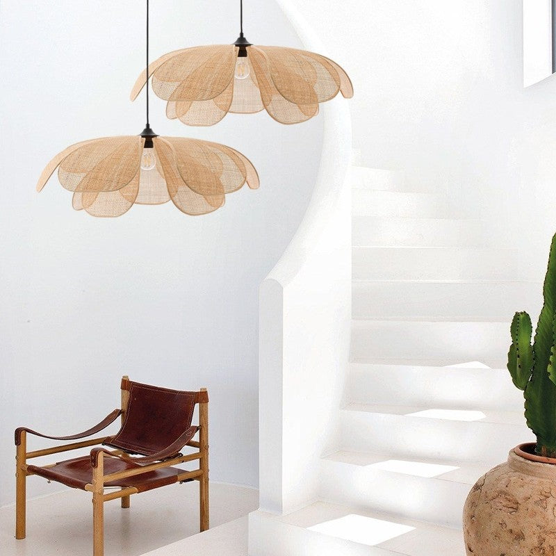 Petal Rattan Flower Pendant Light