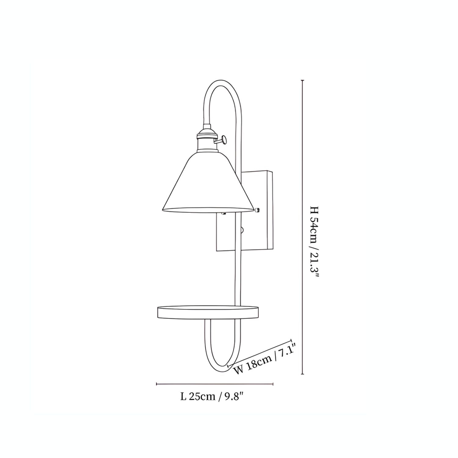 Vluro Wall Light With Shelf
