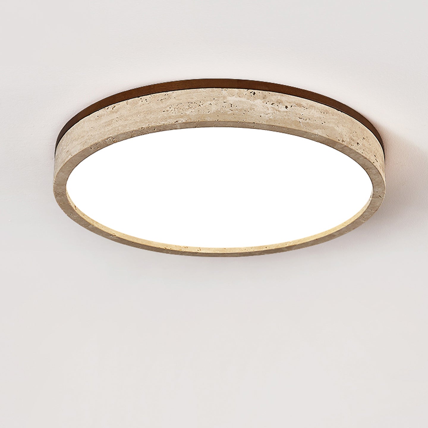 Soma Round Travertine Ceiling Light