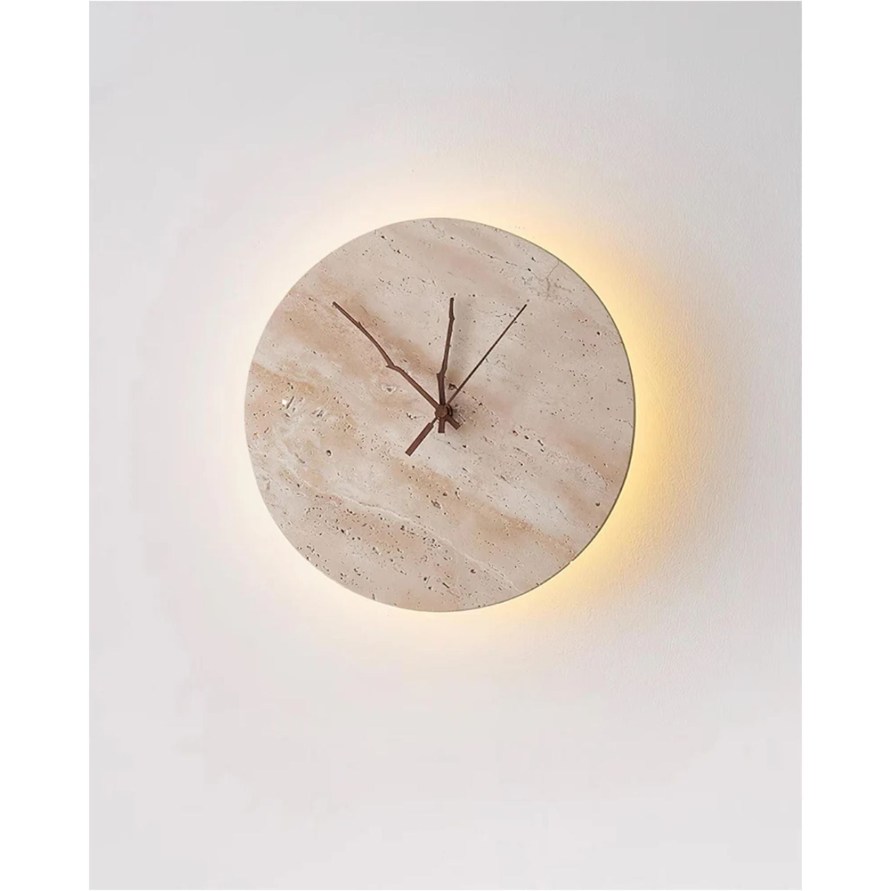 Marrivo Travertine Wall Clock