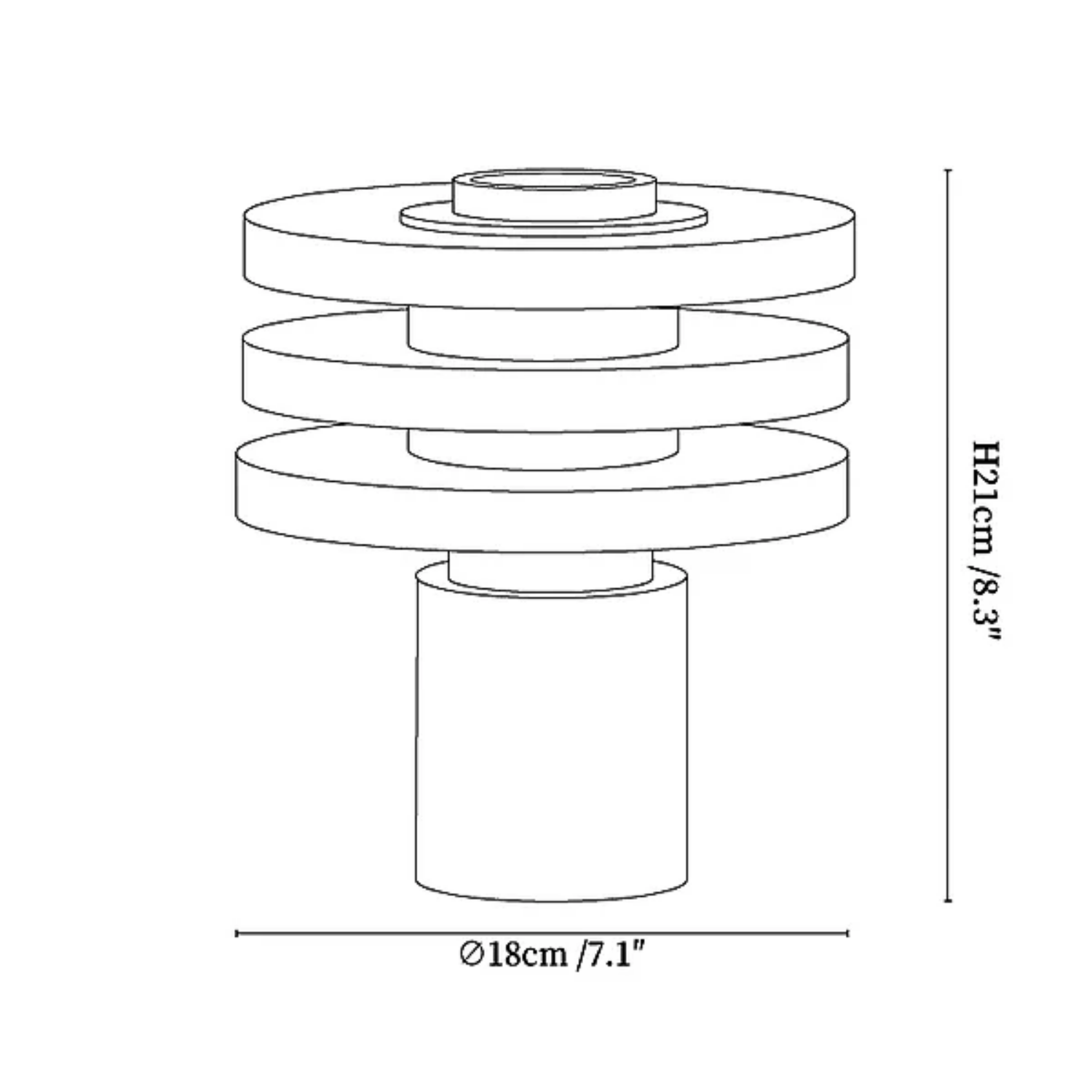 Lebosik Three-Tiered Table Lamp
