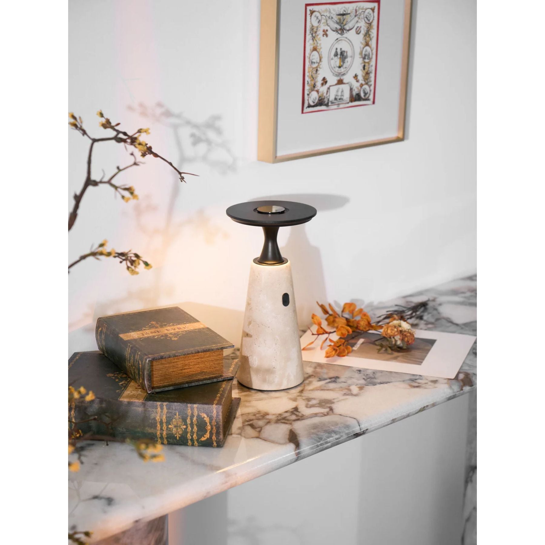 Terchas Rechargeable Natural Stone Table Lamp