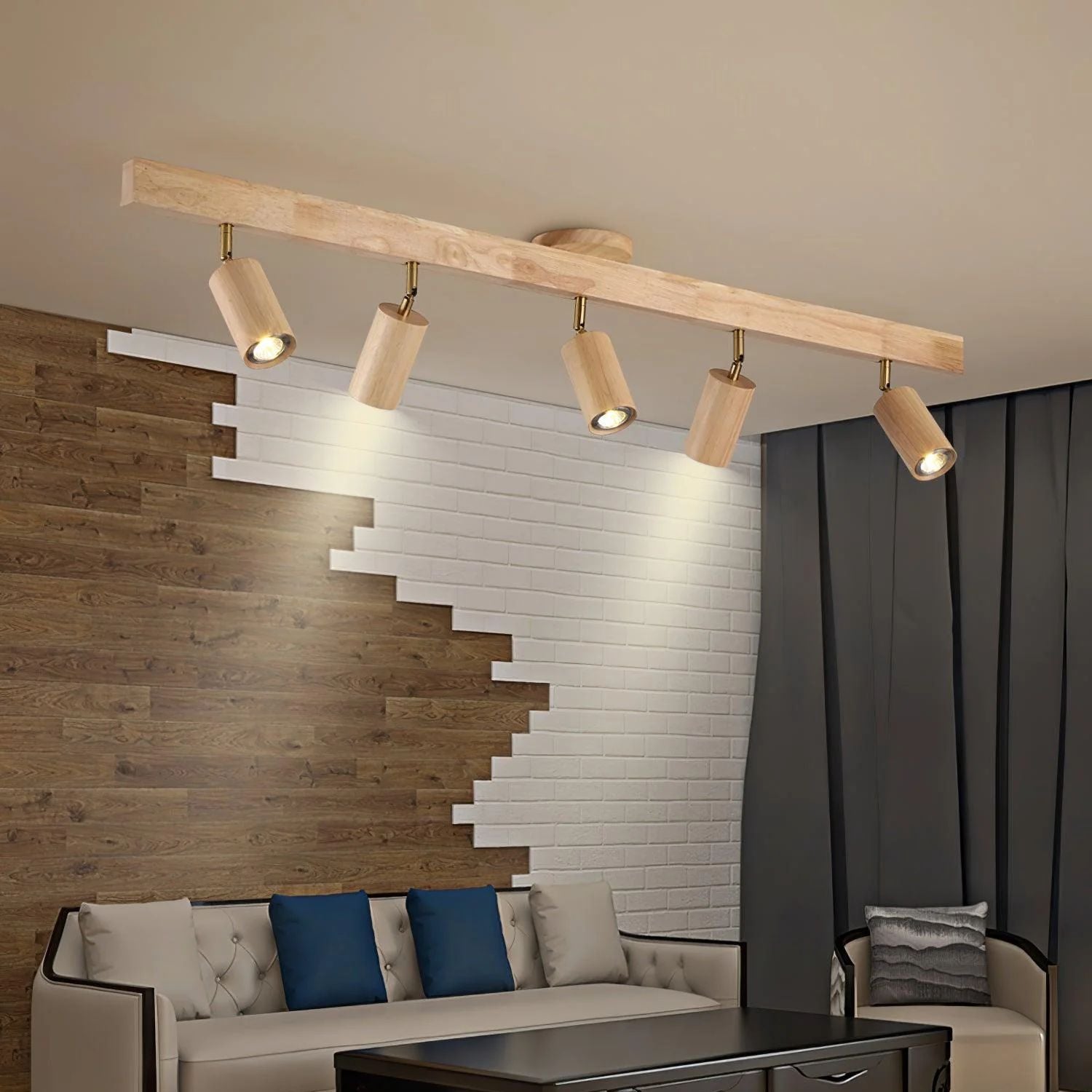 Lermo Wooden Track Ceiling Light
