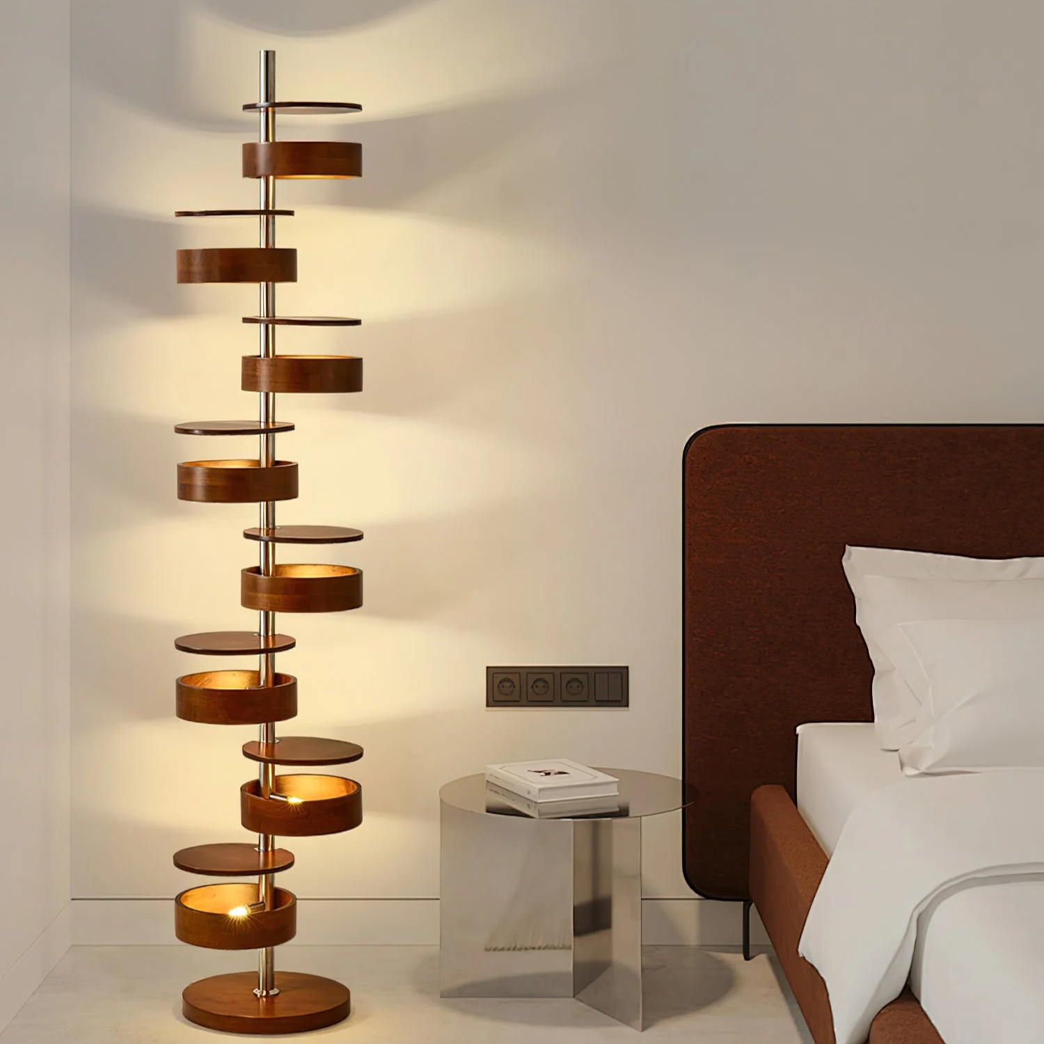 Qenisca Wooden Floor Lamp