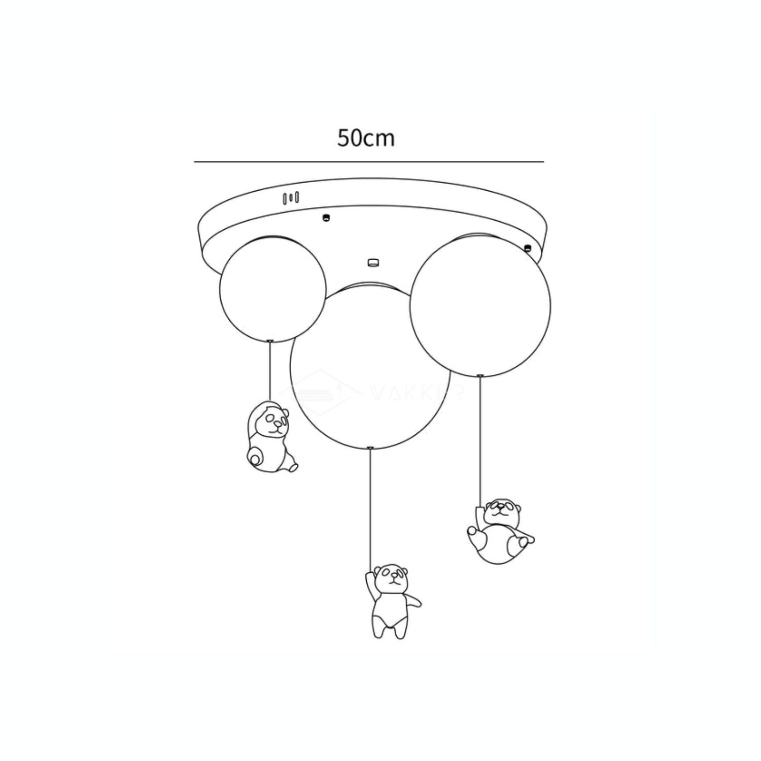 Hanging Panda Bear Ceiling Light