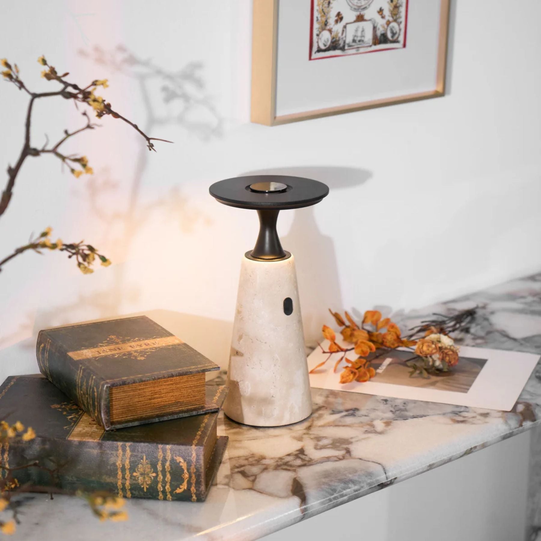 Terchas Rechargeable Natural Stone Table Lamp