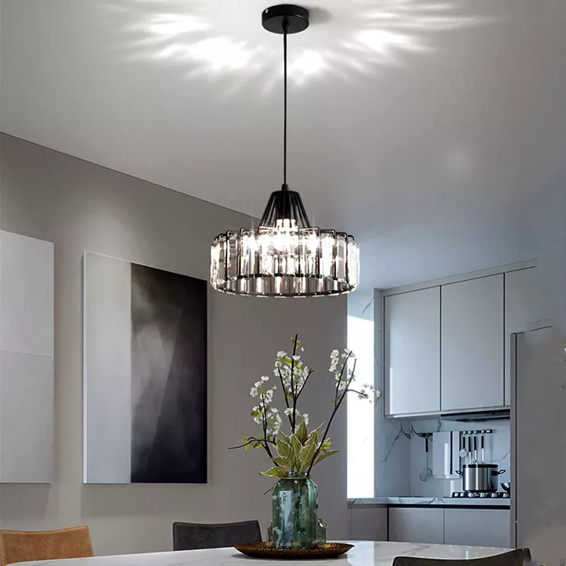 Black Crystal Pendant Light