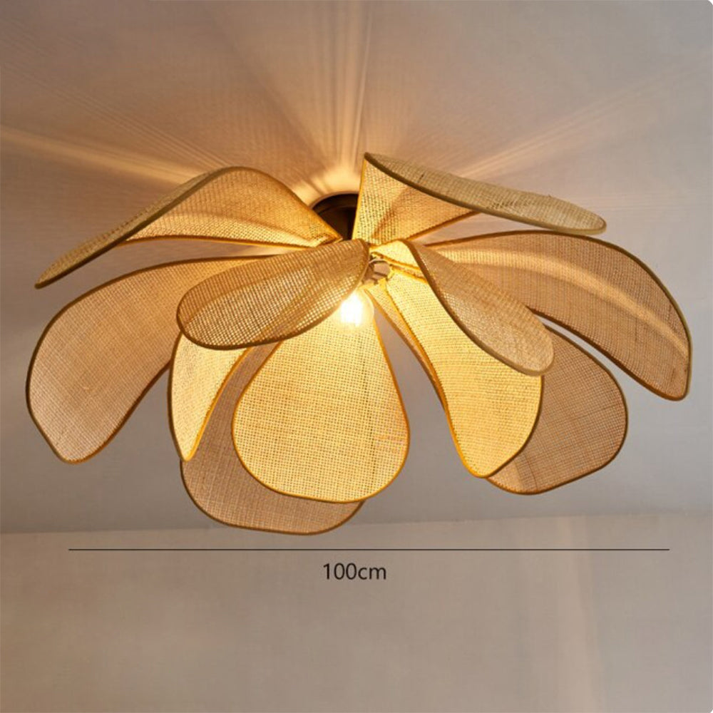Petal Rattan Flower Pendant Light