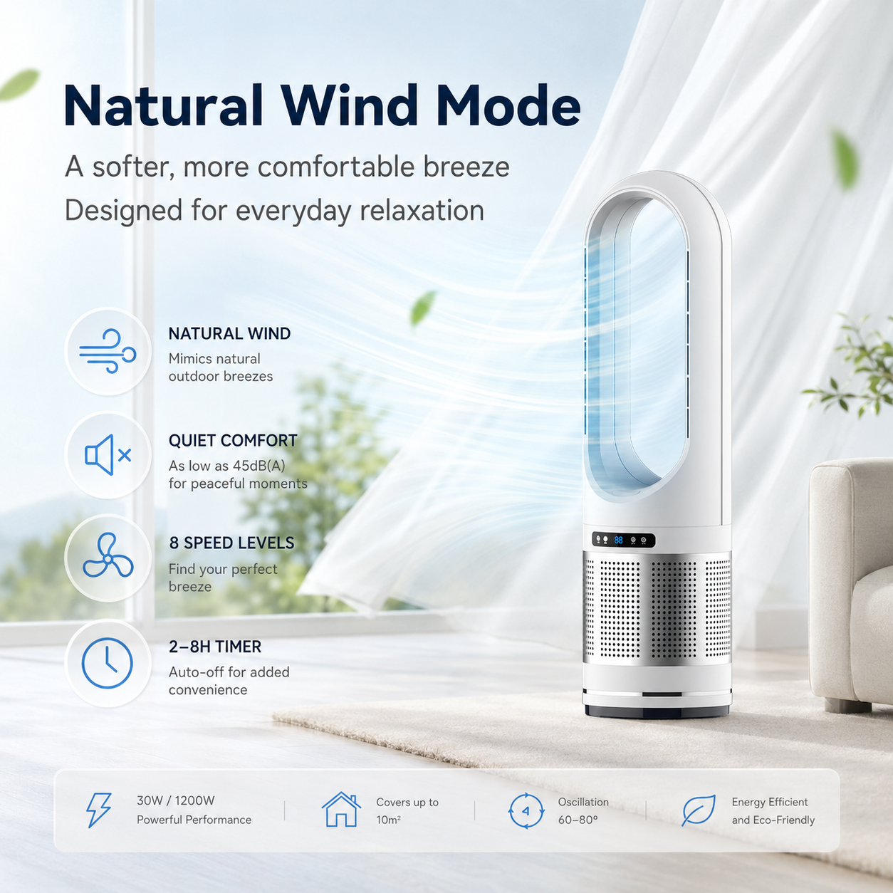 Verlio Bladeless Tower Fan