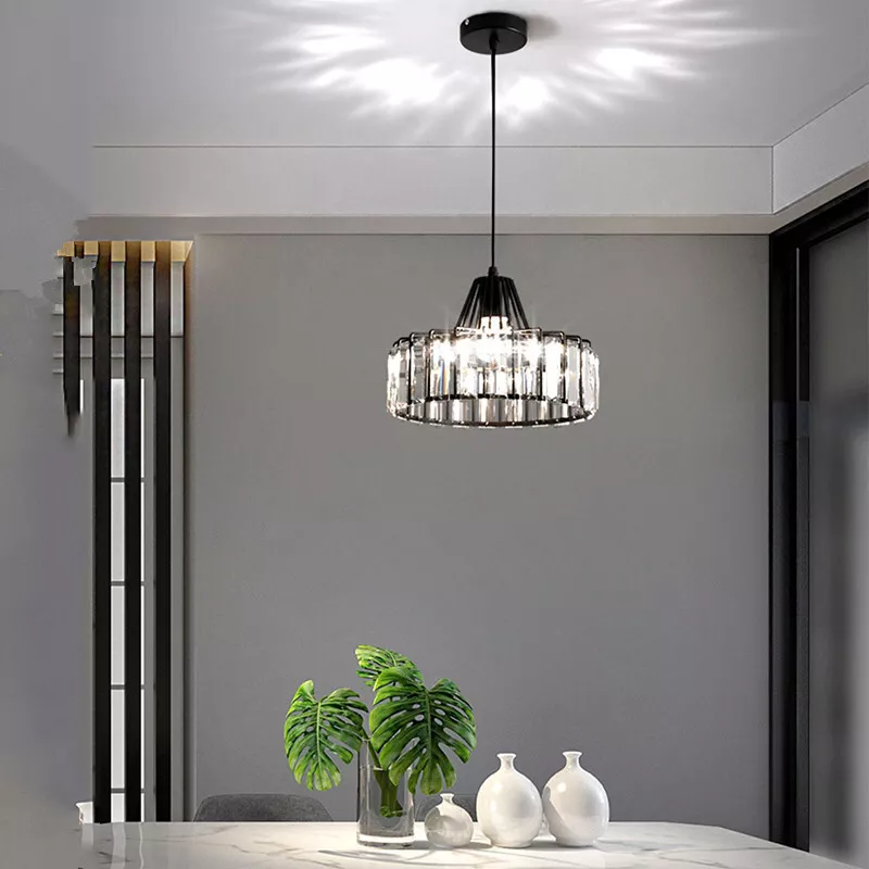 Black Crystal Pendant Light