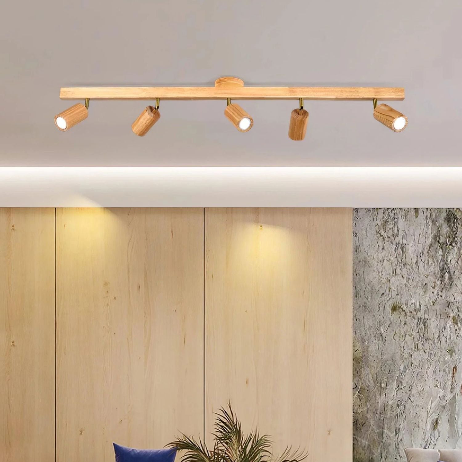 Lermo Wooden Track Ceiling Light