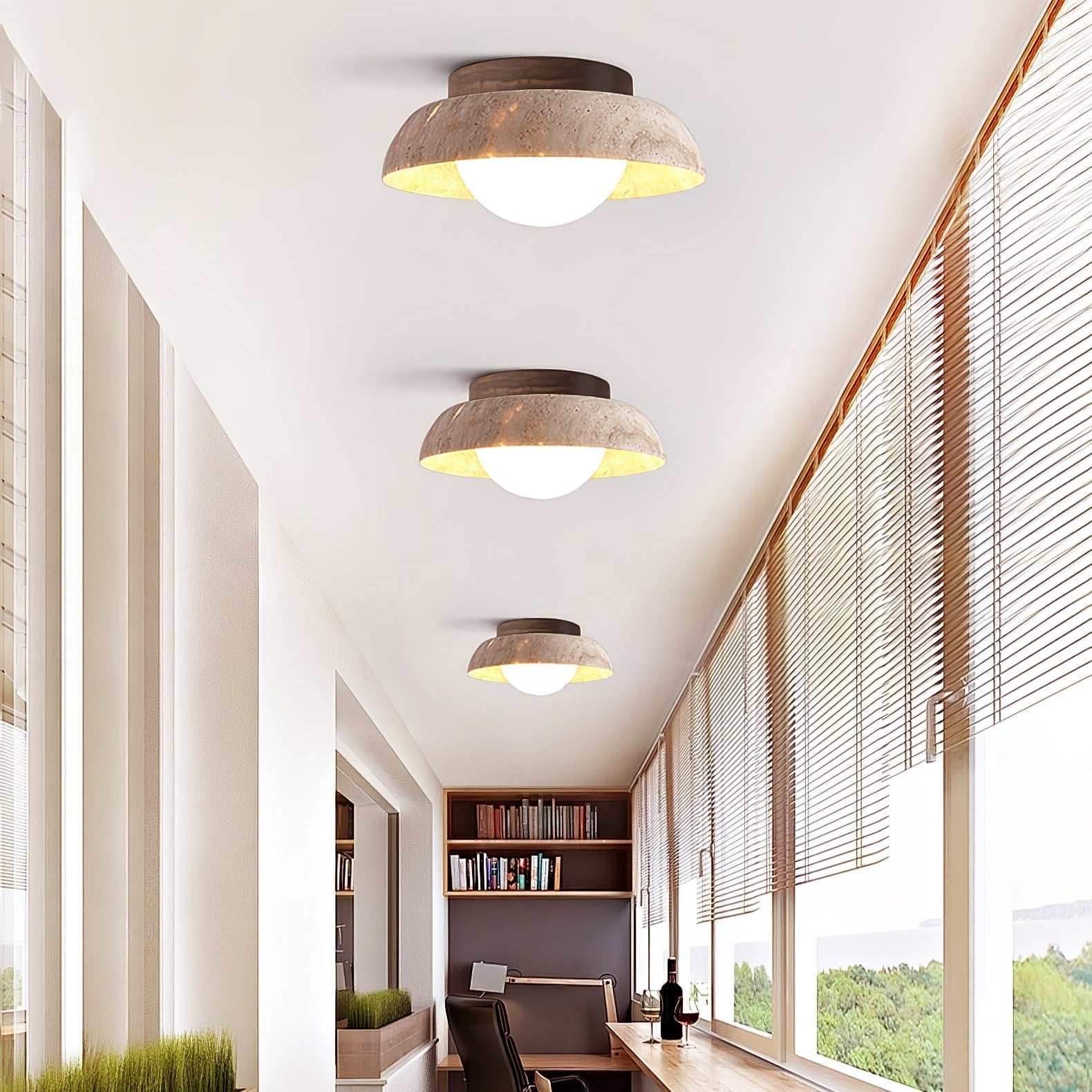 Calmesco Natural Stone Ceiling Light