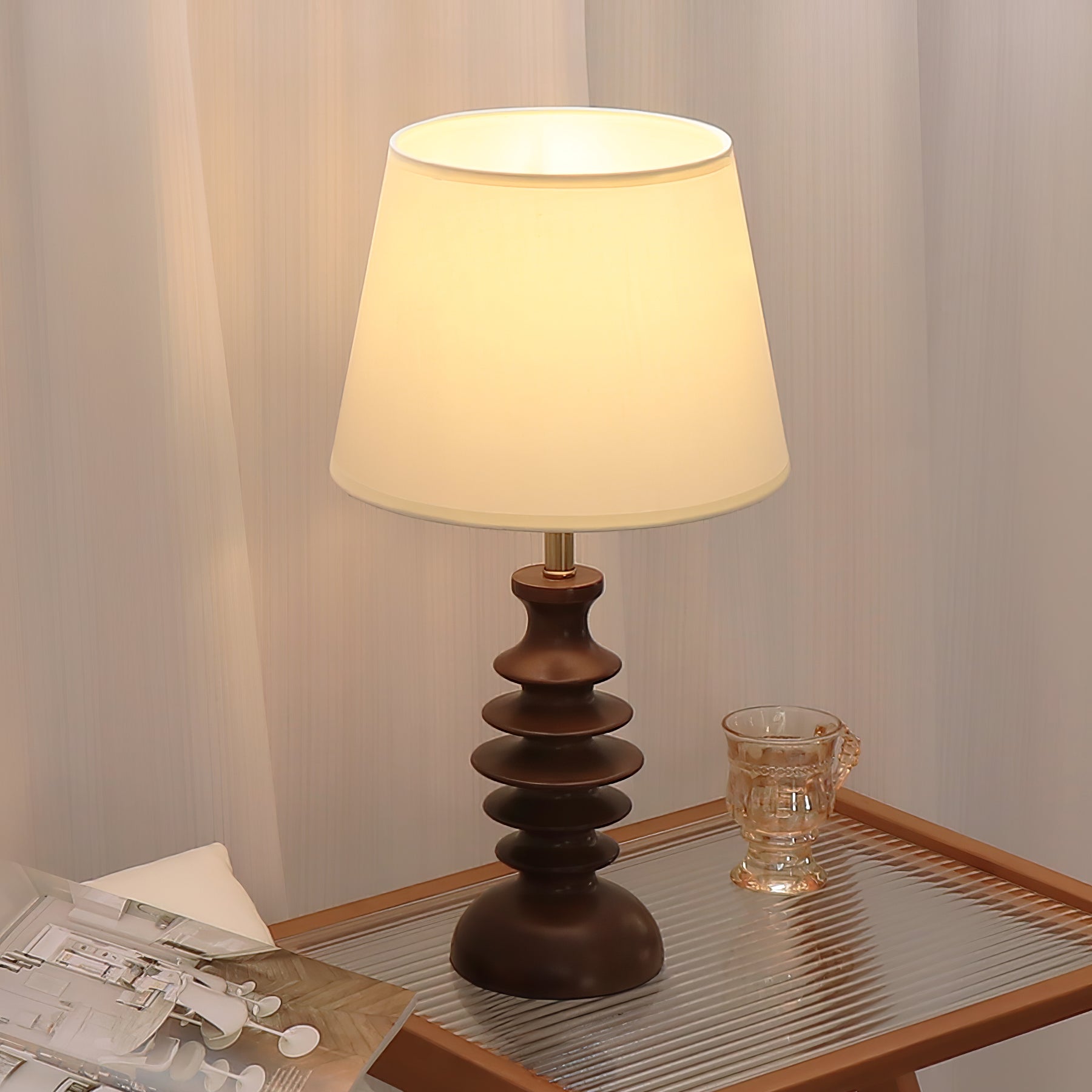 Aniddo Walnut Wooden Table Lamp