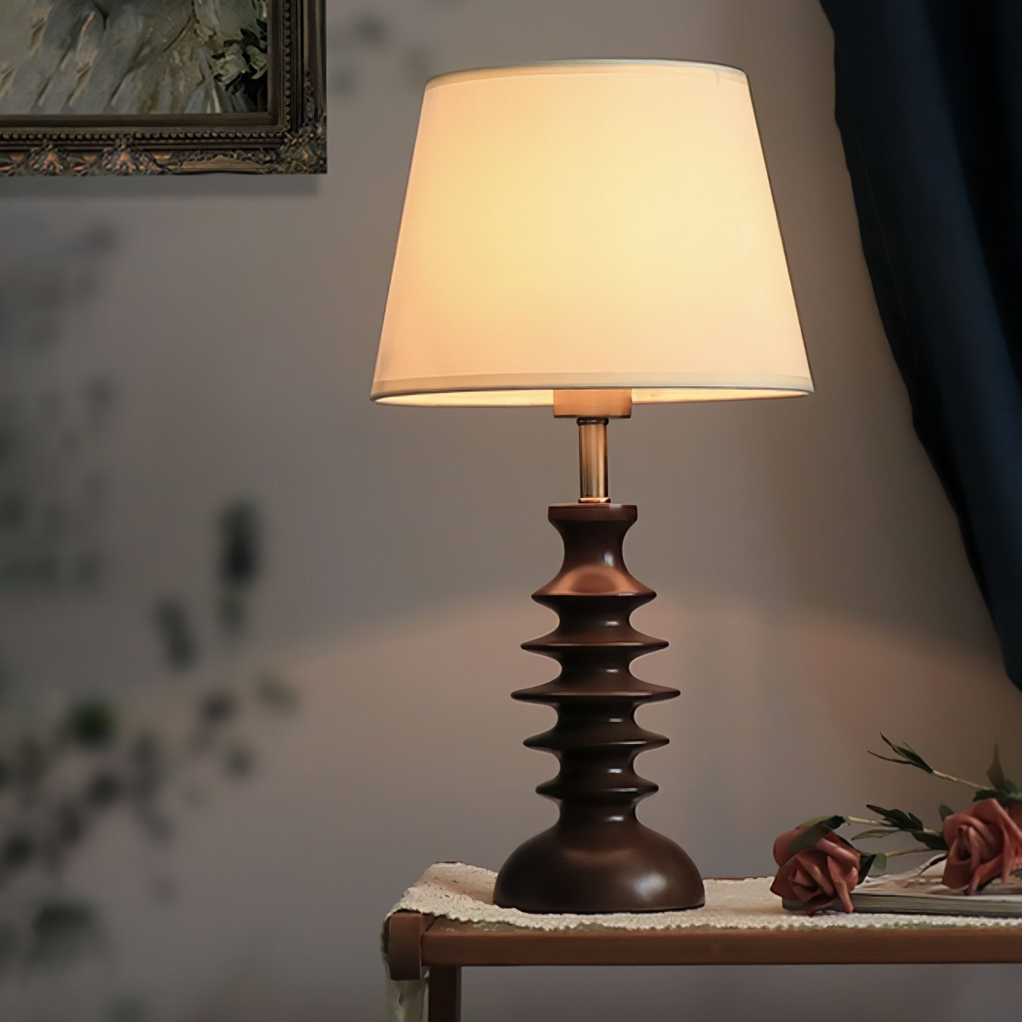 Aniddo Walnut Wooden Table Lamp