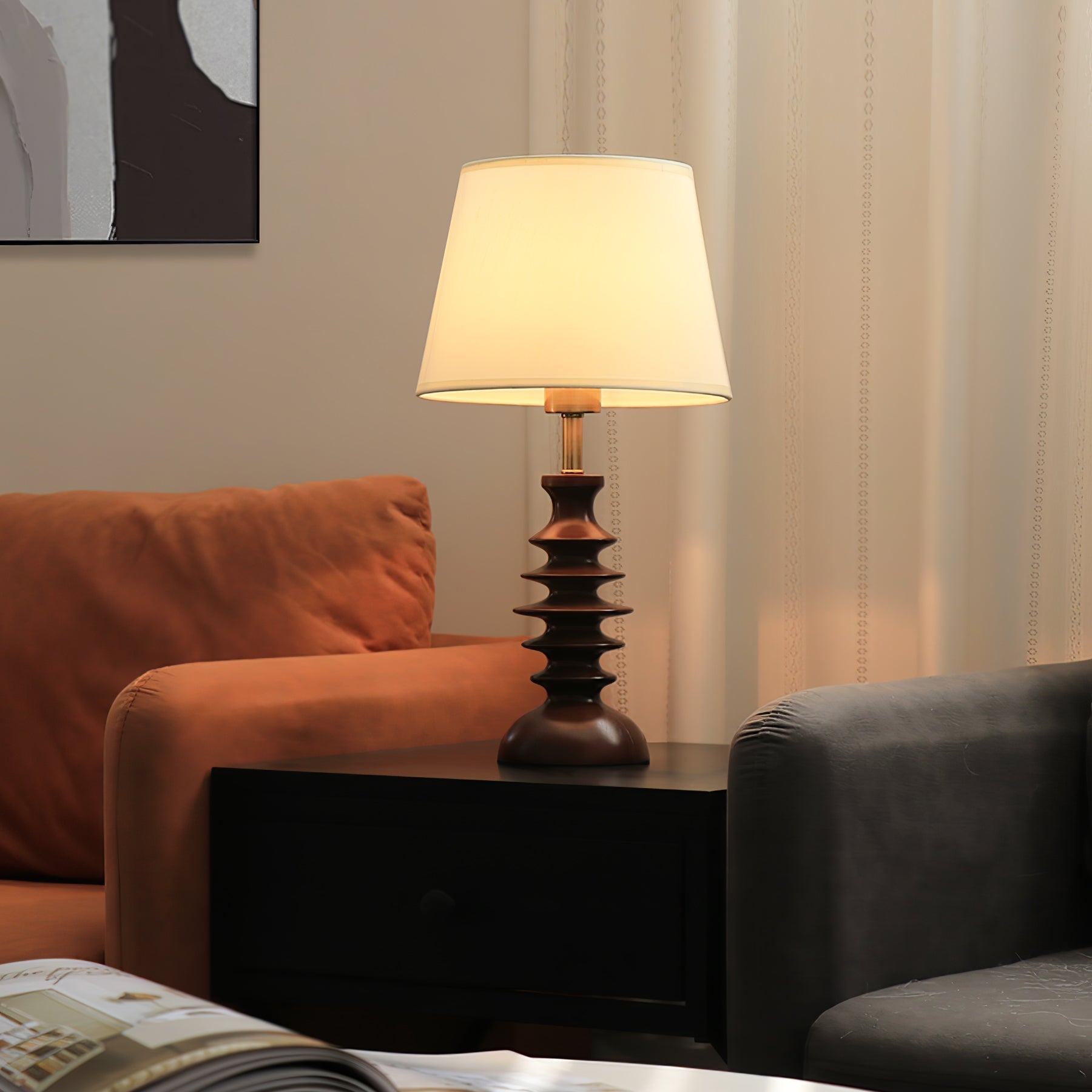 Aniddo Walnut Wooden Table Lamp