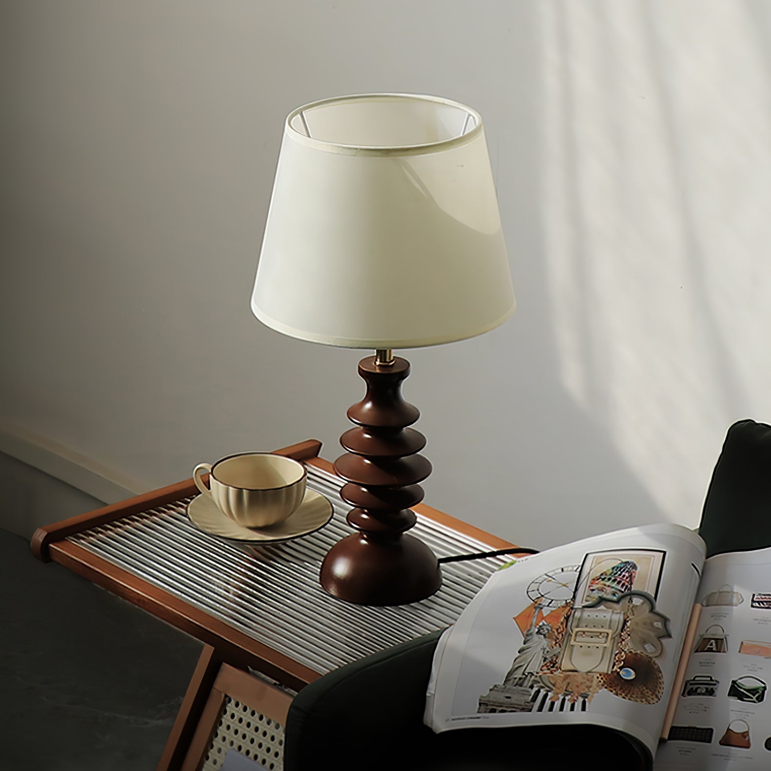 Aniddo Walnut Wooden Table Lamp