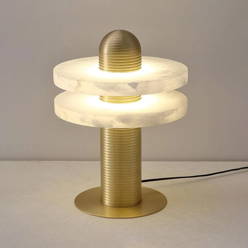 Duo Alabaster Disc Table Lamp
