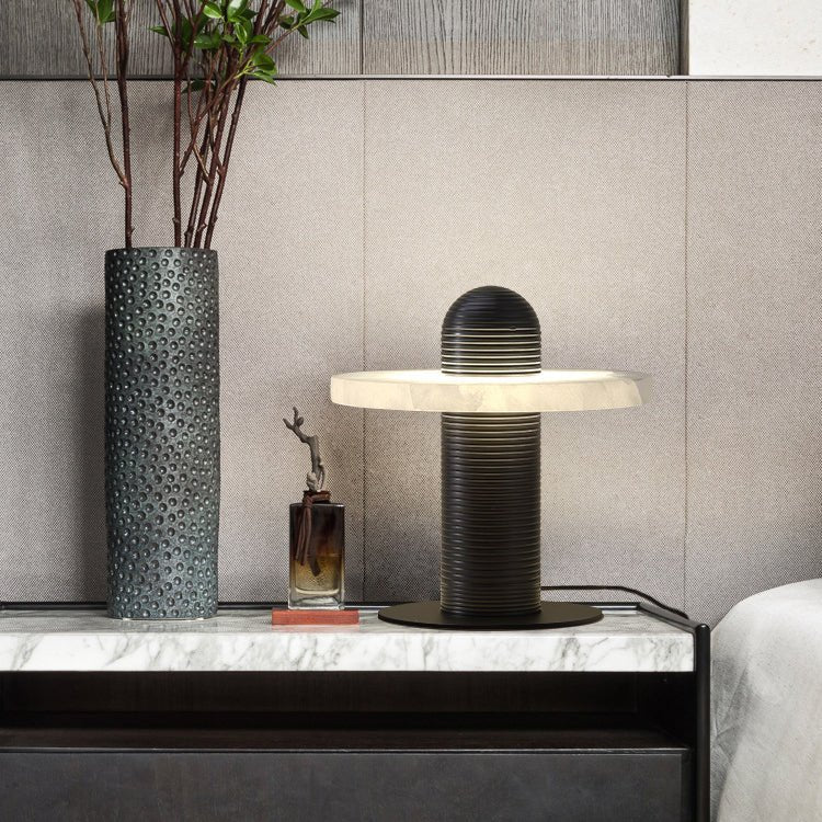 Duo Alabaster Disc Table Lamp