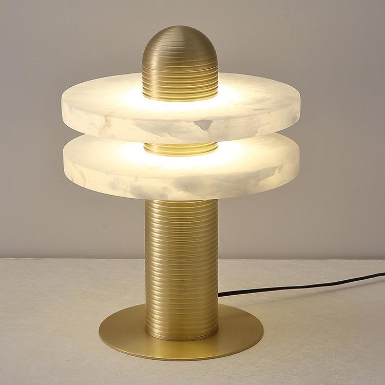 Duo Alabaster Disc Table Lamp